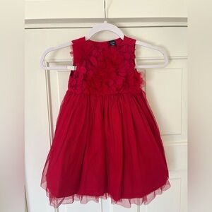 BabyGAP Red Toddler Dress with Floral Accents